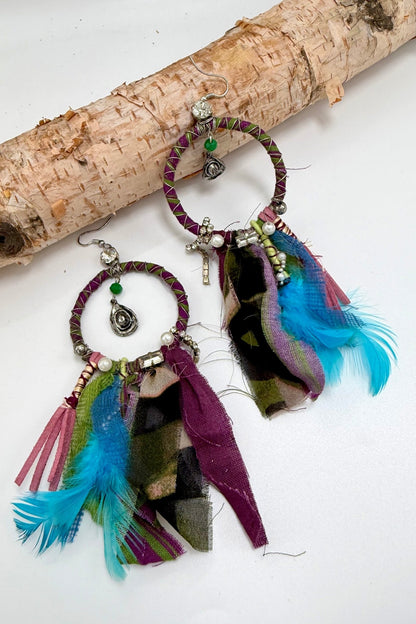 Hats Off Purple Fringe Earring - ivyandlavyboutique A Rare Bird Shop