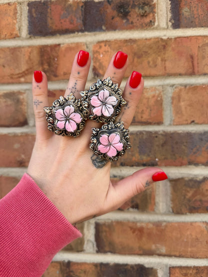 Hawaiian Breeze Pink Flower Ring - ivyandlavyboutique ivyandlavyboutique