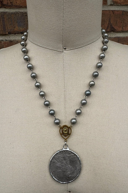 Heads Up Coin Necklace - ivyandlavyboutique ivyandlavyboutique