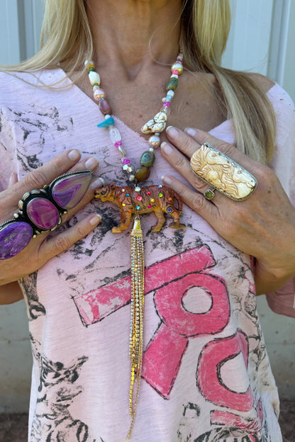 Hear Me Roar Tiger Necklace - ivyandlavyboutique Gypsy South