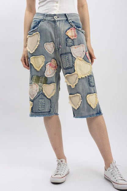 Heart Eyes For You Shorts - ivyandlavyboutique Blue Velvet