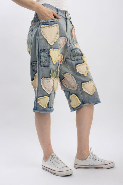 Heart Eyes For You Shorts - ivyandlavyboutique Blue Velvet