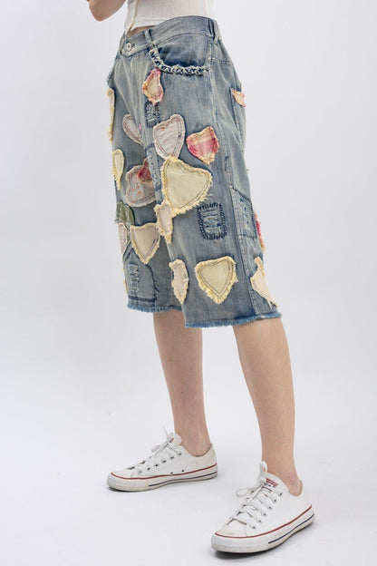 Heart Eyes For You Shorts - ivyandlavyboutique Blue Velvet