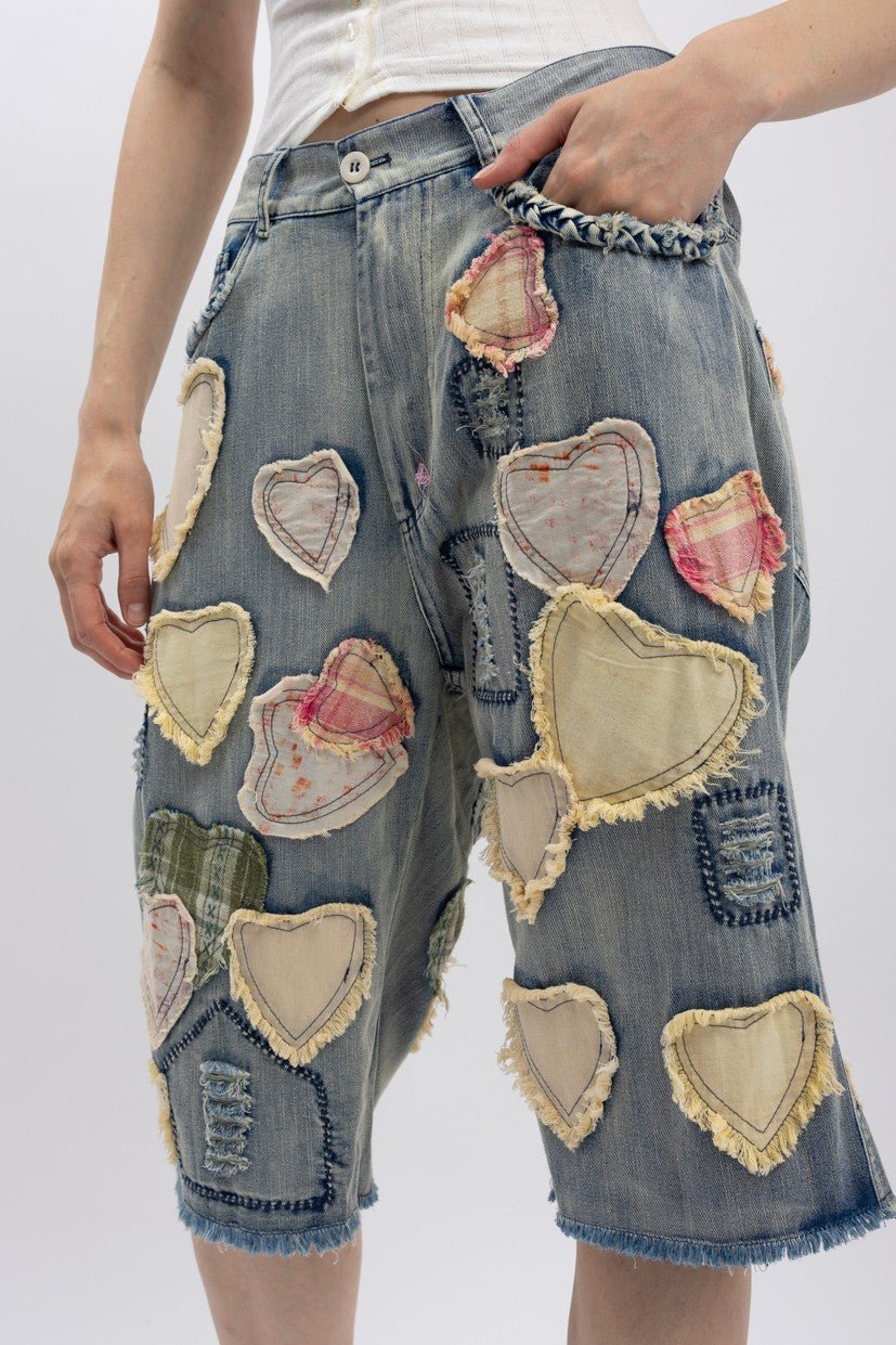 Heart Eyes For You Shorts - ivyandlavyboutique Blue Velvet