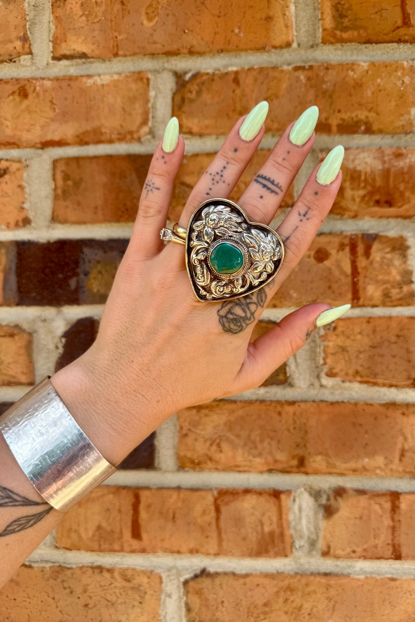 Heart of Armor Ring in Turquoise - ivyandlavyboutique ivyandlavyboutique