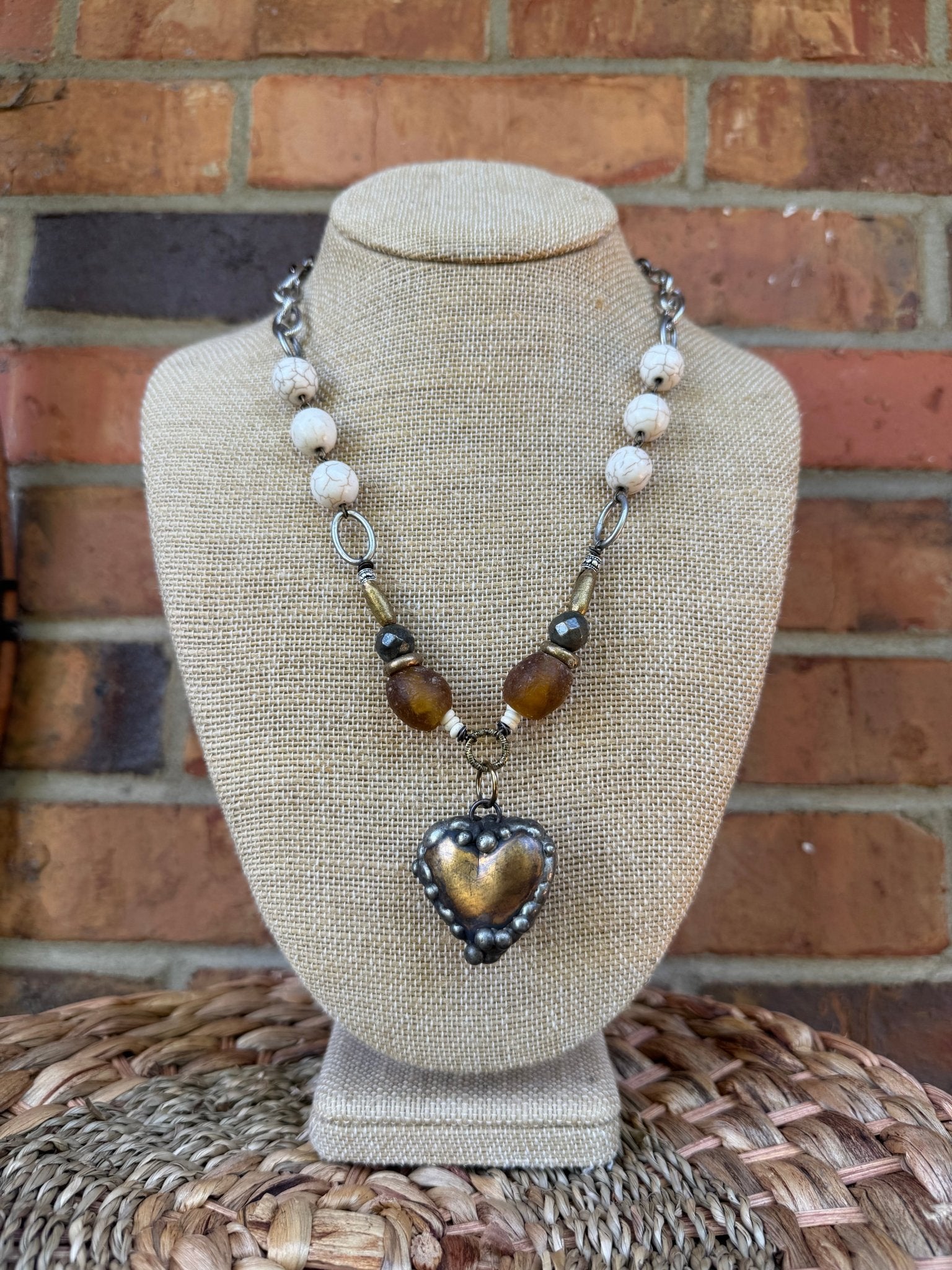Heart of Brass Short Handmade Necklace - ivyandlavyboutique ivyandlavyboutique