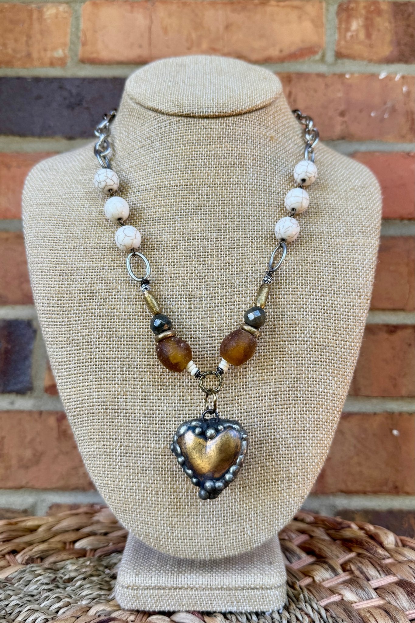 Heart of Brass Short Handmade Necklace - ivyandlavyboutique ivyandlavyboutique