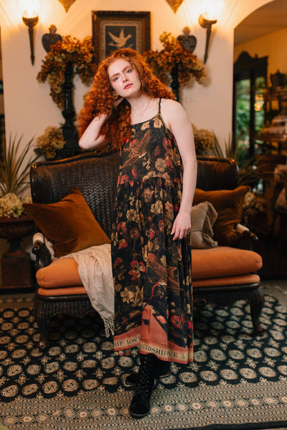 Heart of Gold Bohéme Long Maxi Slip Dress w/ Sacred Heart - ivyandlavyboutique Market of Stars (USA)