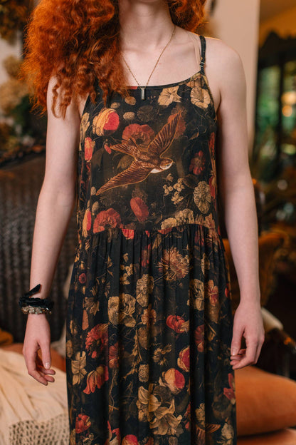 Heart of Gold Bohéme Long Maxi Slip Dress w/ Sacred Heart - ivyandlavyboutique Market of Stars (USA)