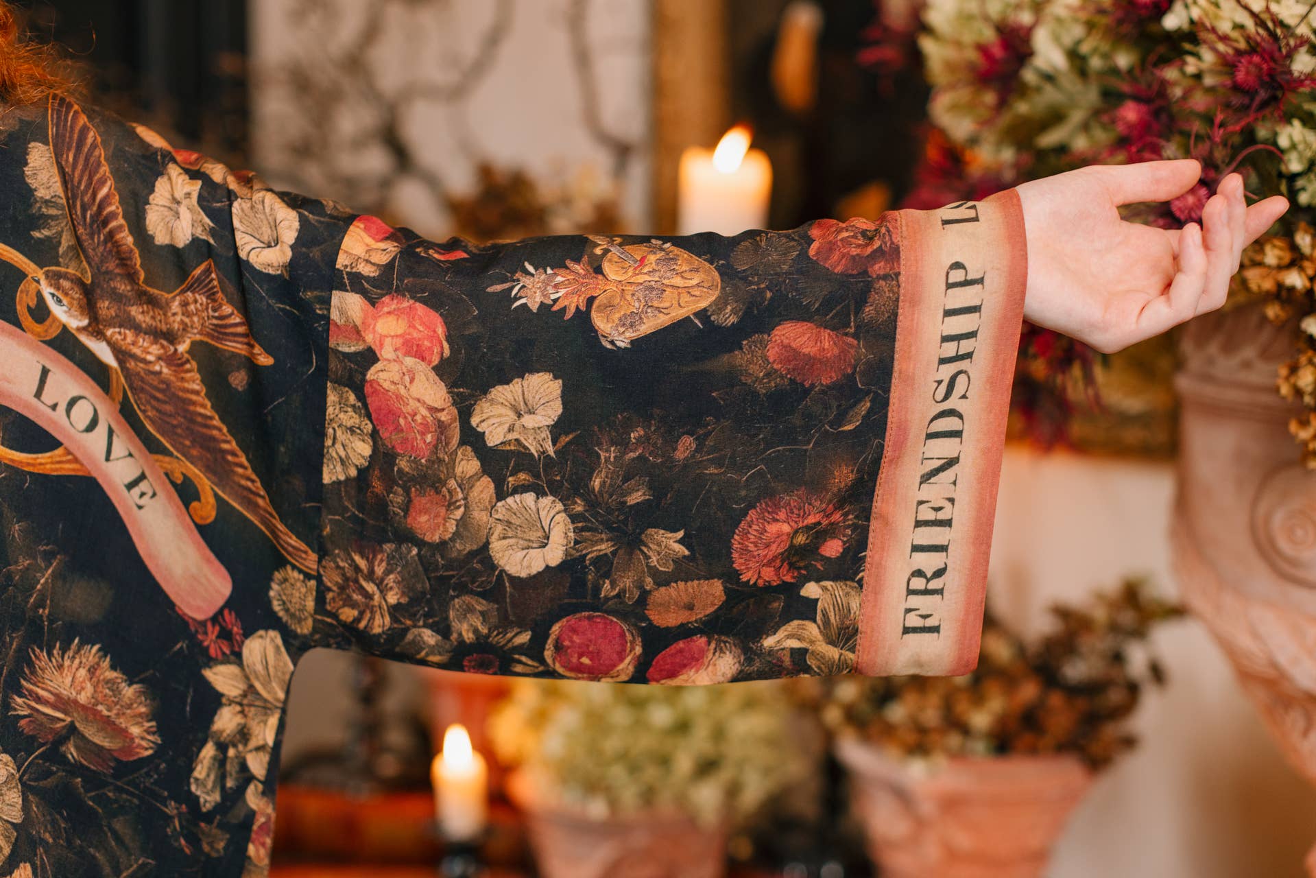 Heart of Gold Pixie Duster Crop Kimono w/ Sacred Heart - ivyandlavyboutique Market of Stars (USA)