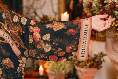 Heart of Gold Pixie Duster Crop Kimono w/ Sacred Heart - ivyandlavyboutique Market of Stars (USA)