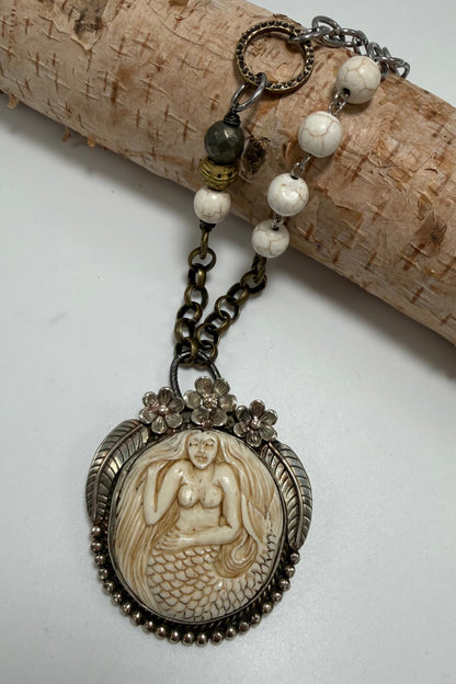 Heart of the Mermaid Statement Handmade Necklace - ivyandlavyboutique ivyandlavyboutique