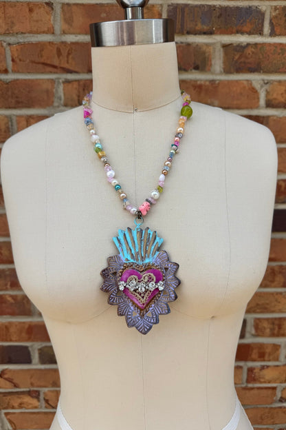 Heart on Fire Necklace - ivyandlavyboutique Gypsy South