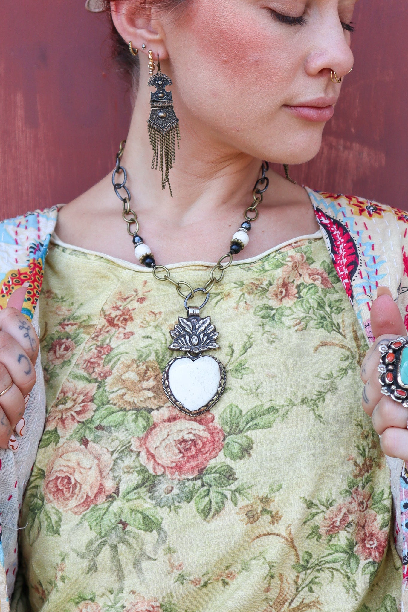 Heart on Fire Statement Necklace - ivyandlavyboutique Spirit Lala