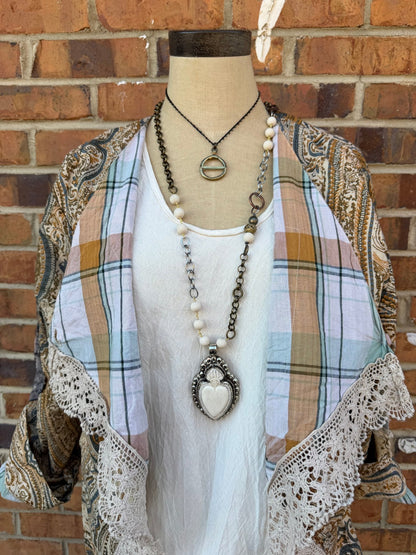 Heart on Fire White Statement Handmade Necklace - ivyandlavyboutique ivyandlavyboutique