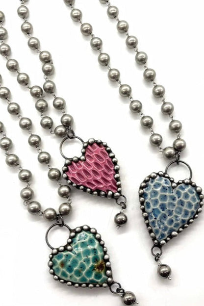 Heart On Pottery Necklace - ivyandlavyboutique Art by Amy