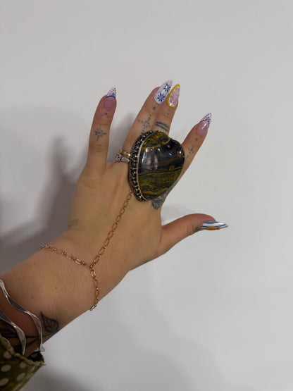 Heart Ring in Tigers Eye - ivyandlavyboutique ivyandlavyboutique