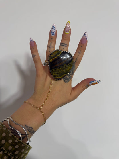 Heart Ring in Tigers Eye - ivyandlavyboutique ivyandlavyboutique