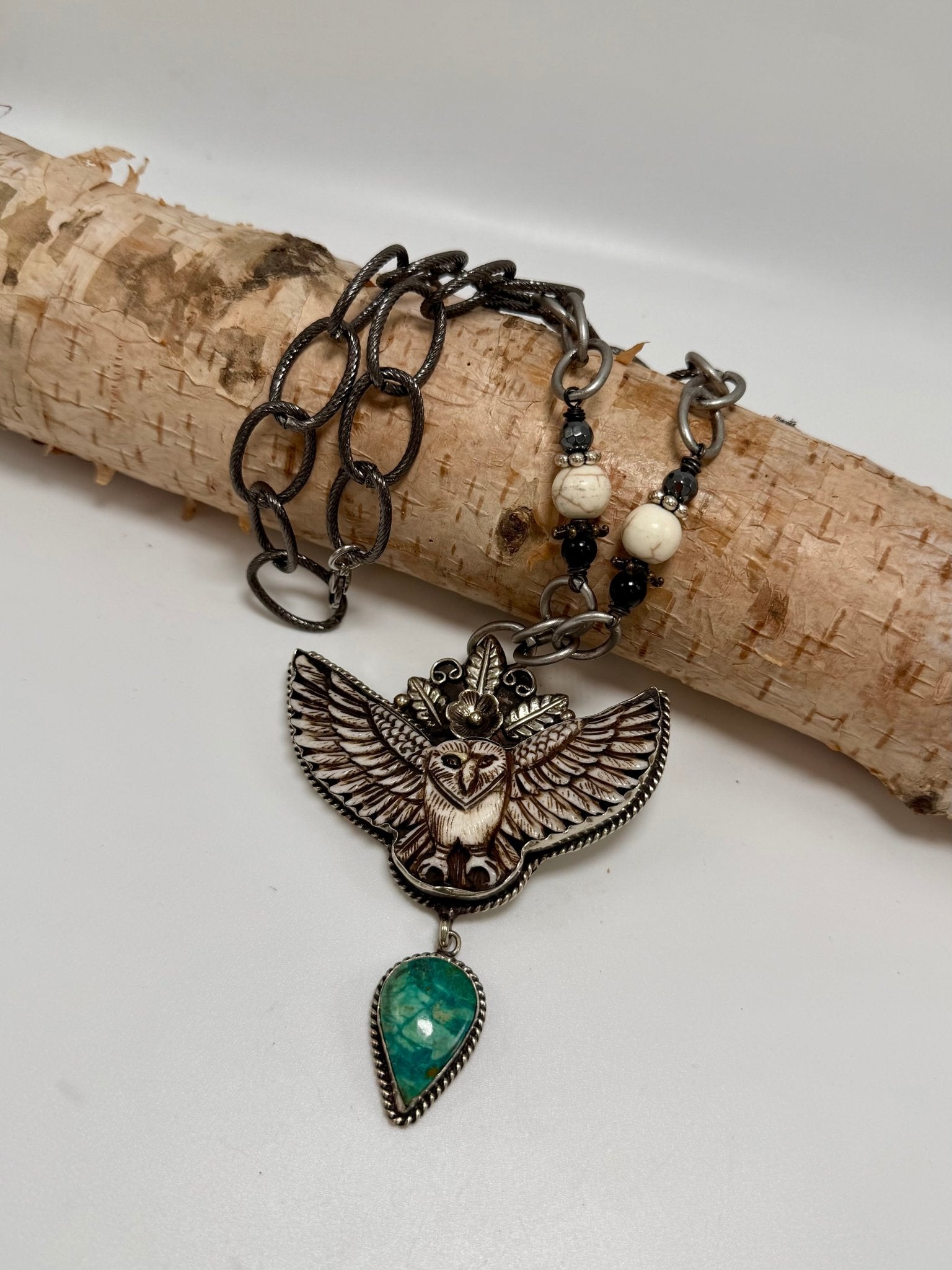 Hedwig Handmade Owl Necklace - ivyandlavyboutique ivyandlavyboutique