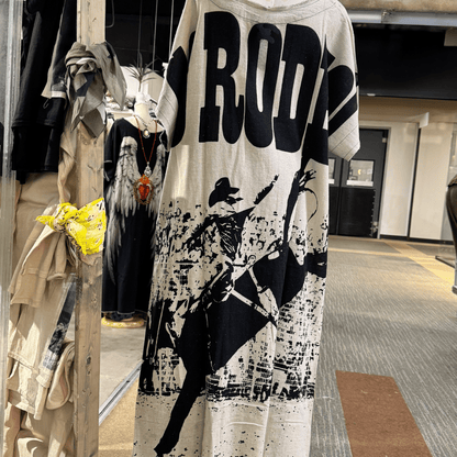 Hi - Lo Tunic with Cattle Brands on Front and Rodeo on Back - ivyandlavyboutique LeParisPetit by I Love Linen