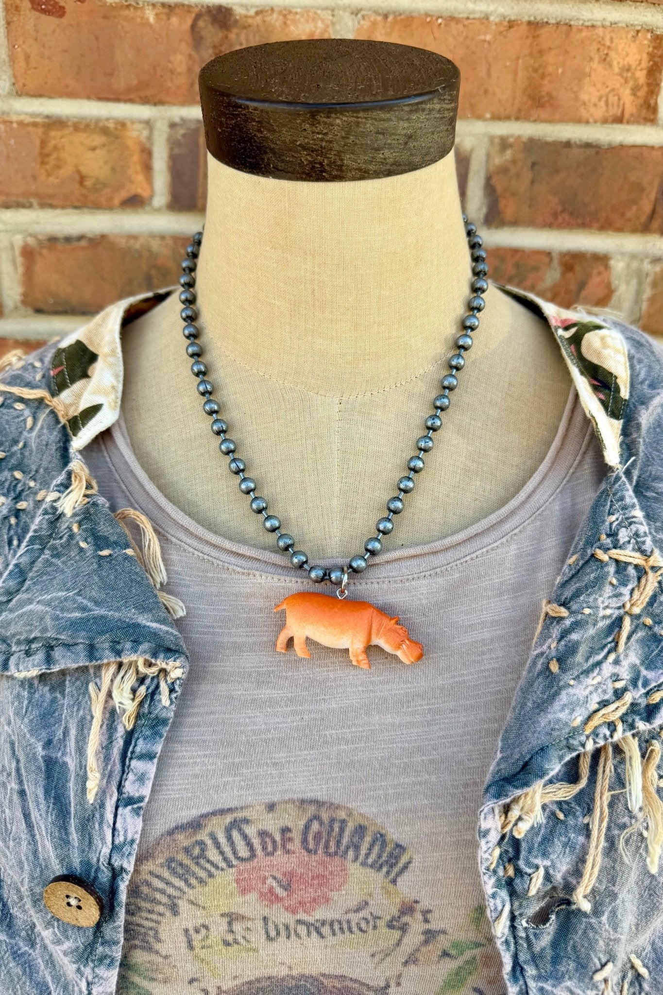 Hippo Inner Child Animal Necklace - ivyandlavyboutique ivyandlavyboutique