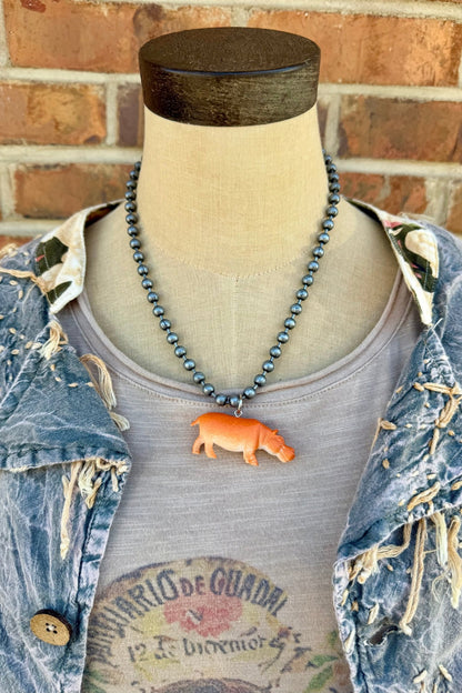 Hippo Inner Child Animal Necklace - ivyandlavyboutique ivyandlavyboutique