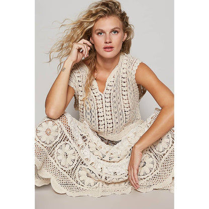 Hola Chicas Crochet Sleeveless Top - ivyandlavyboutique Pol Clothing