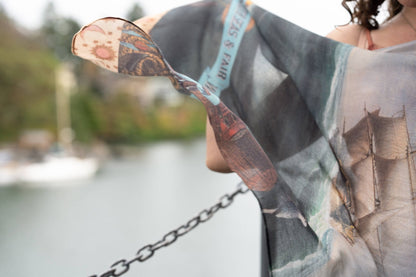 Hold Fast Scarf with Boat, Sun, Moon & Rainbow - ivyandlavyboutique Market of Stars