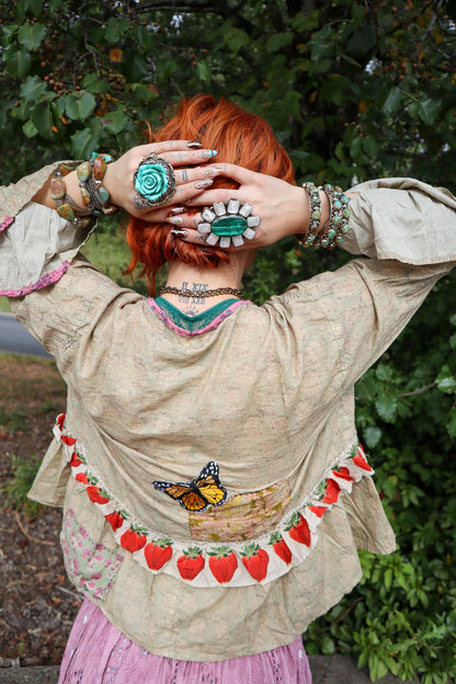 Honey Bloom Top in Moss - ivyandlavyboutique Jaded Gypsy