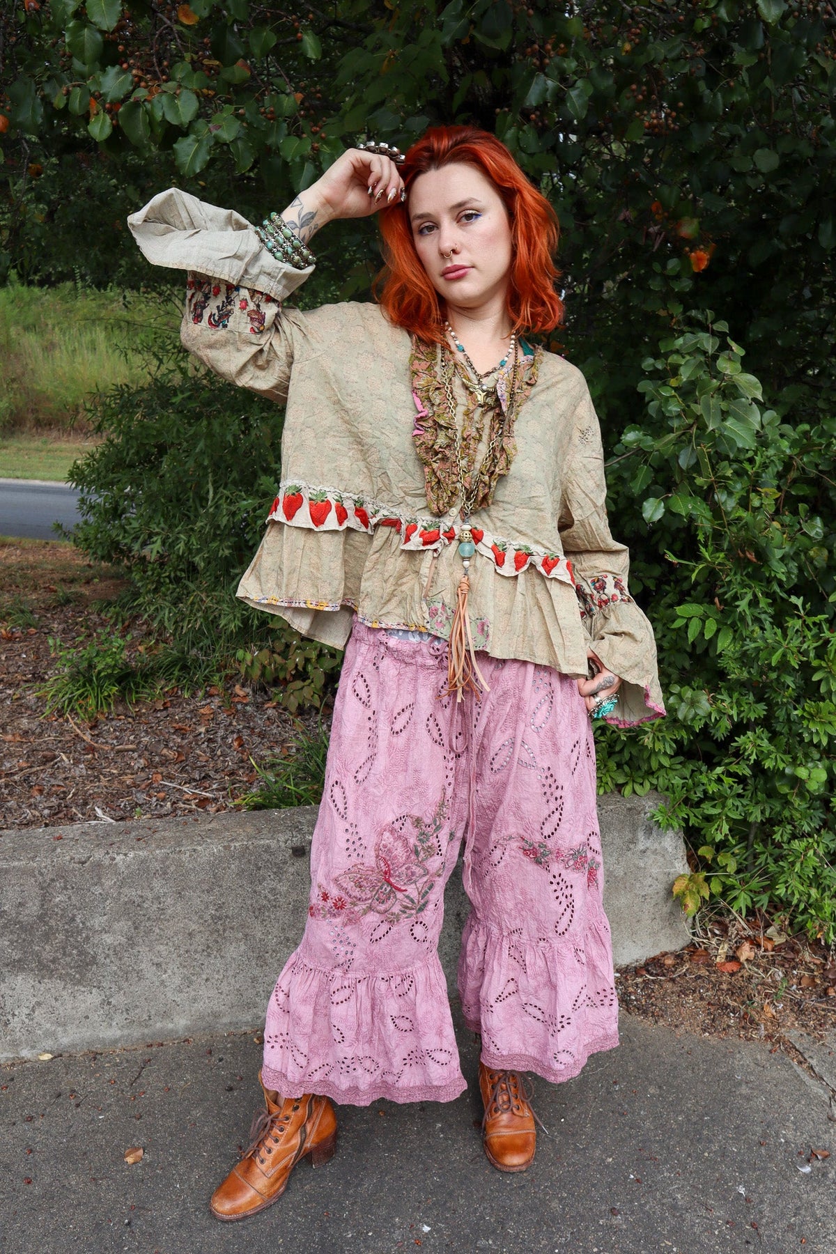 Honey Bloom Top in Moss - ivyandlavyboutique Jaded Gypsy