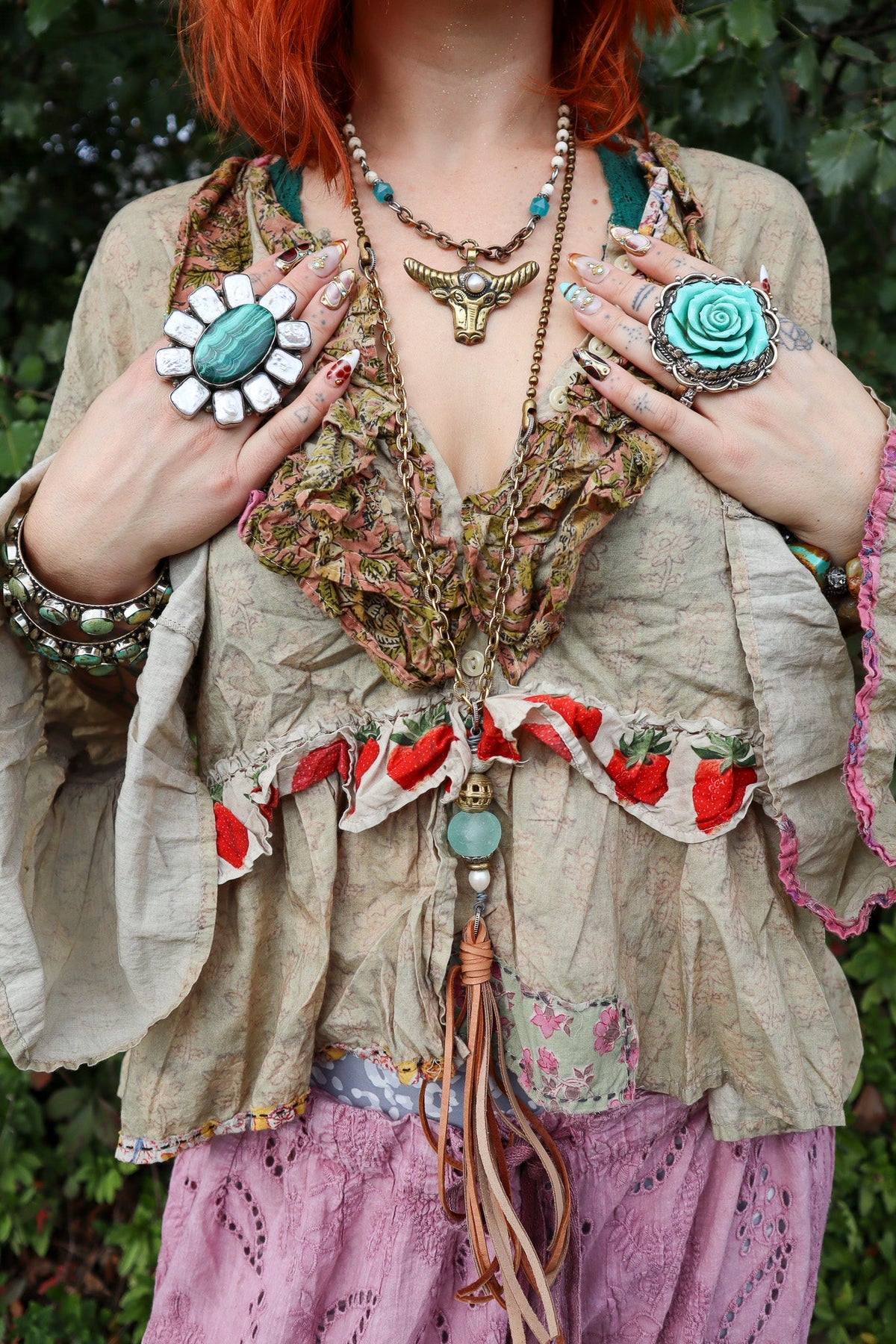 Honey Bloom Top in Moss - ivyandlavyboutique Jaded Gypsy