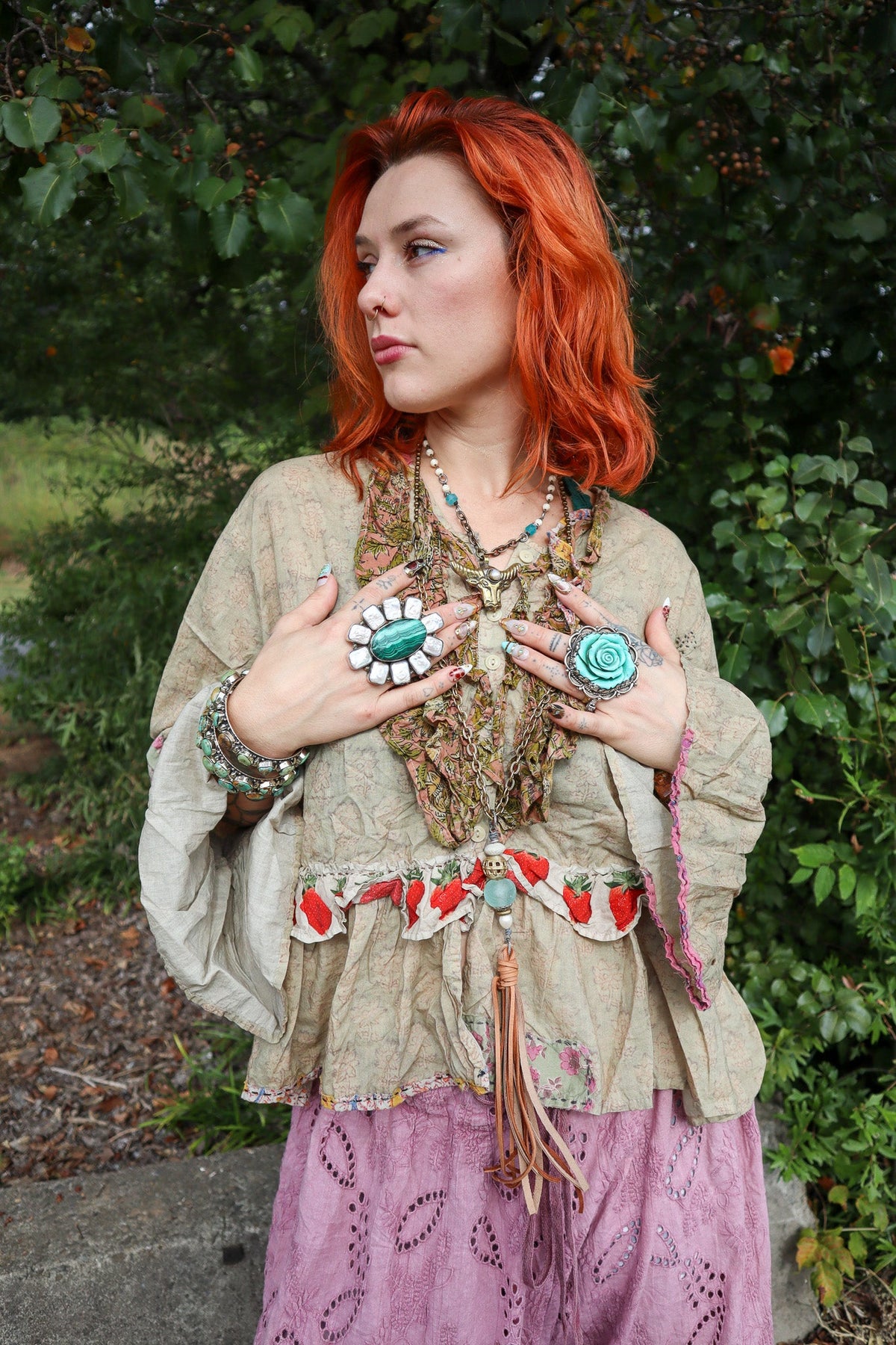 Honey Bloom Top in Moss - ivyandlavyboutique Jaded Gypsy