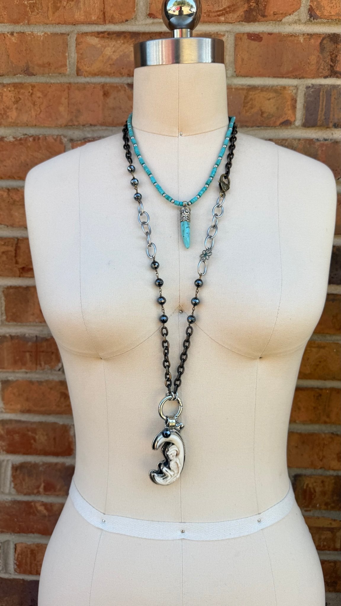 Howlite Horn Dazzle Necklace - Boho Wanderlust Boutique Boho Wanderlust Boutique
