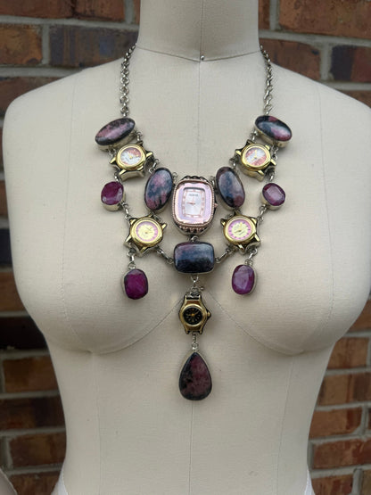 Hues of Pink Watch Necklace - ivyandlavyboutique ivyandlavyboutique