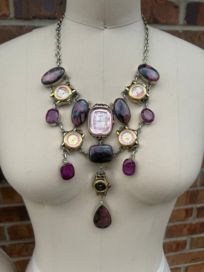 Hues of Pink Watch Necklace - ivyandlavyboutique ivyandlavyboutique