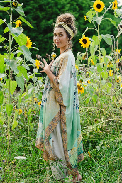 I Paint My Dream Bohemian Van Gogh Goddess Kimono - ivyandlavyboutique Market of Stars