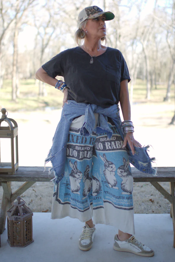 Sale - Heirloom Flour Sack Cotton Capri Pant