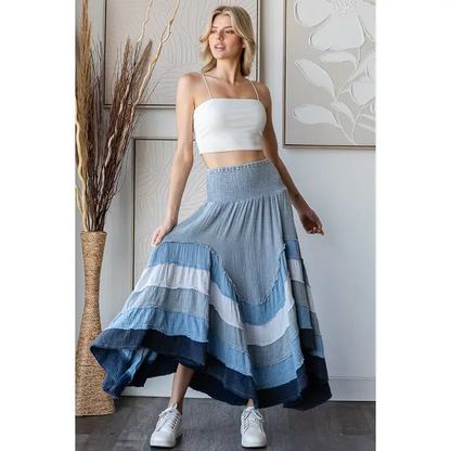 Sale - Wanderlust Boheme Layered Maxi Skirt