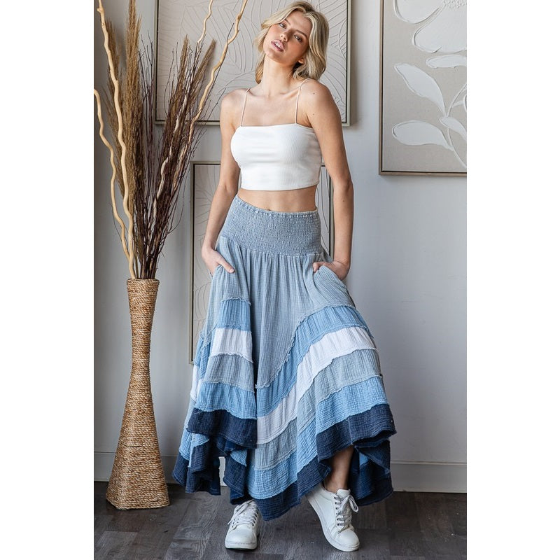 Sale - Wanderlust Boheme Layered Maxi Skirt