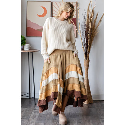 Sale - Wanderlust Boheme Layered Maxi Skirt