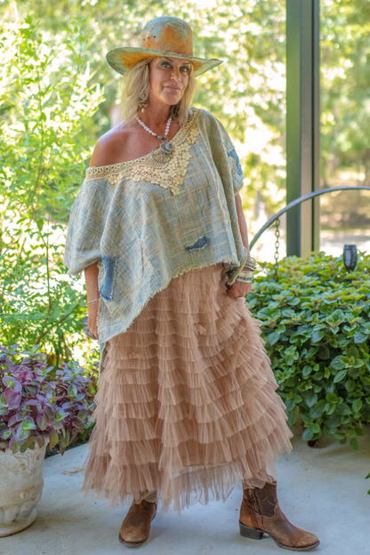 Sale - Walk On By Poncho Hi Lo Top
