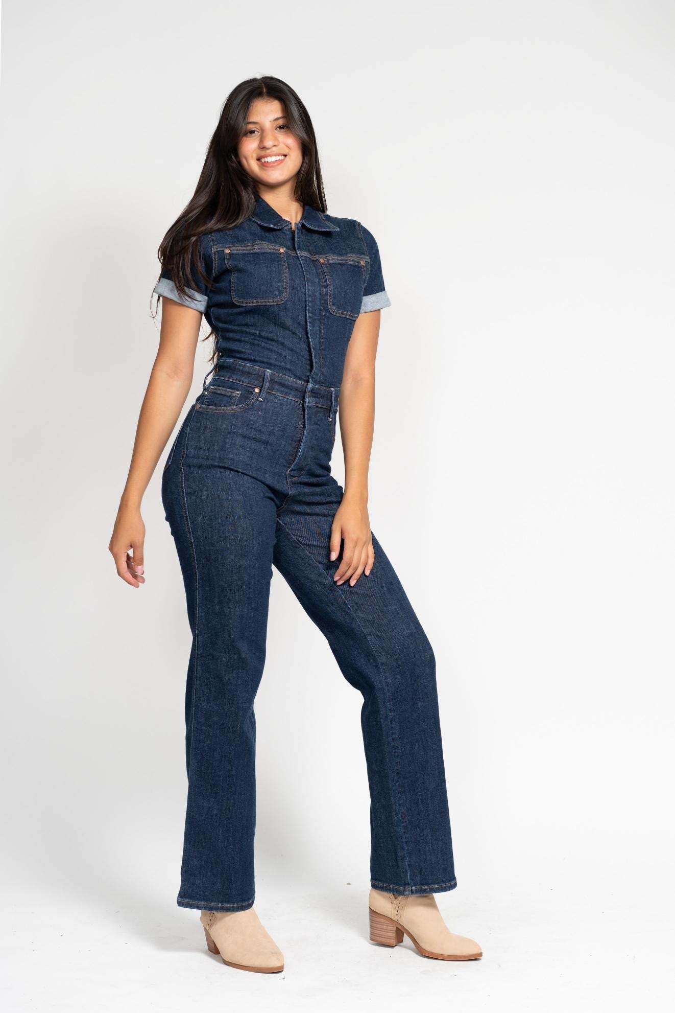 Sale Judy Blue - The Jackson Jumpsuit Straight Leg w/ Tummy Control Small thru 3XL
