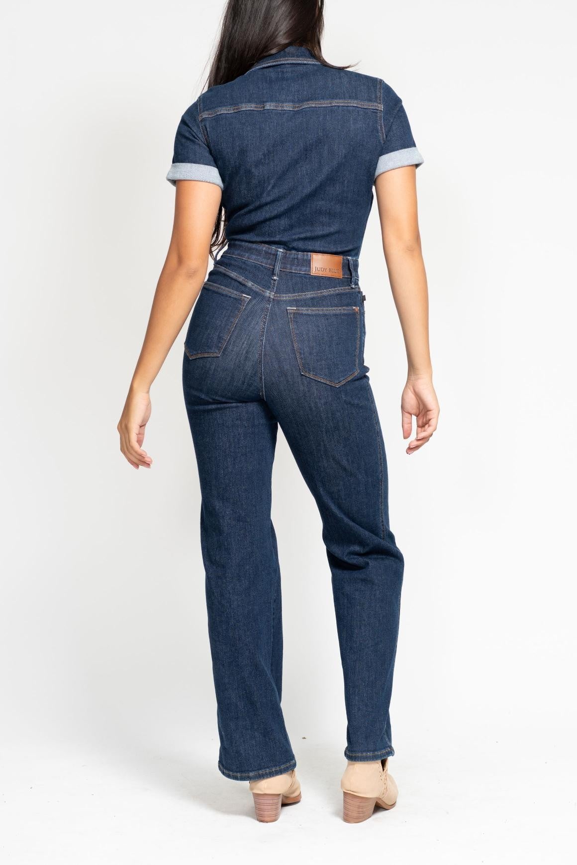 Sale Judy Blue - The Jackson Jumpsuit Straight Leg w/ Tummy Control Small thru 3XL