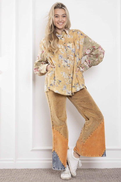 Sale - Everafter Floral Meadows Button Down Top