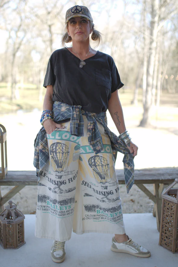 Sale - Heirloom Flour Sack Cotton Capri Pant