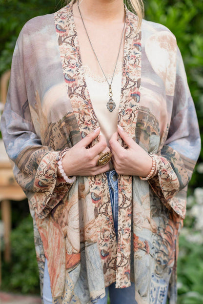 Imaginarium Matinée Duster Kimono w/ Moon mid - length - ivyandlavyboutique Market of Stars