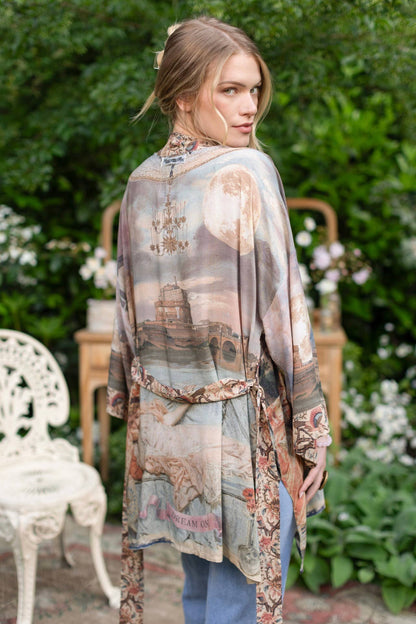 Imaginarium Matinée Duster Kimono w/ Moon mid - length - ivyandlavyboutique Market of Stars