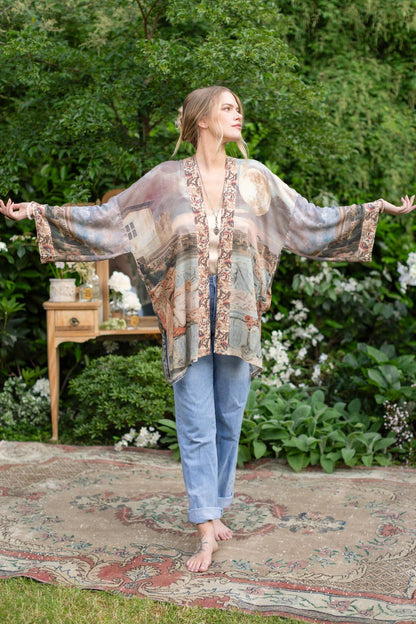 Imaginarium Matinée Duster Kimono w/ Moon mid - length - ivyandlavyboutique Market of Stars