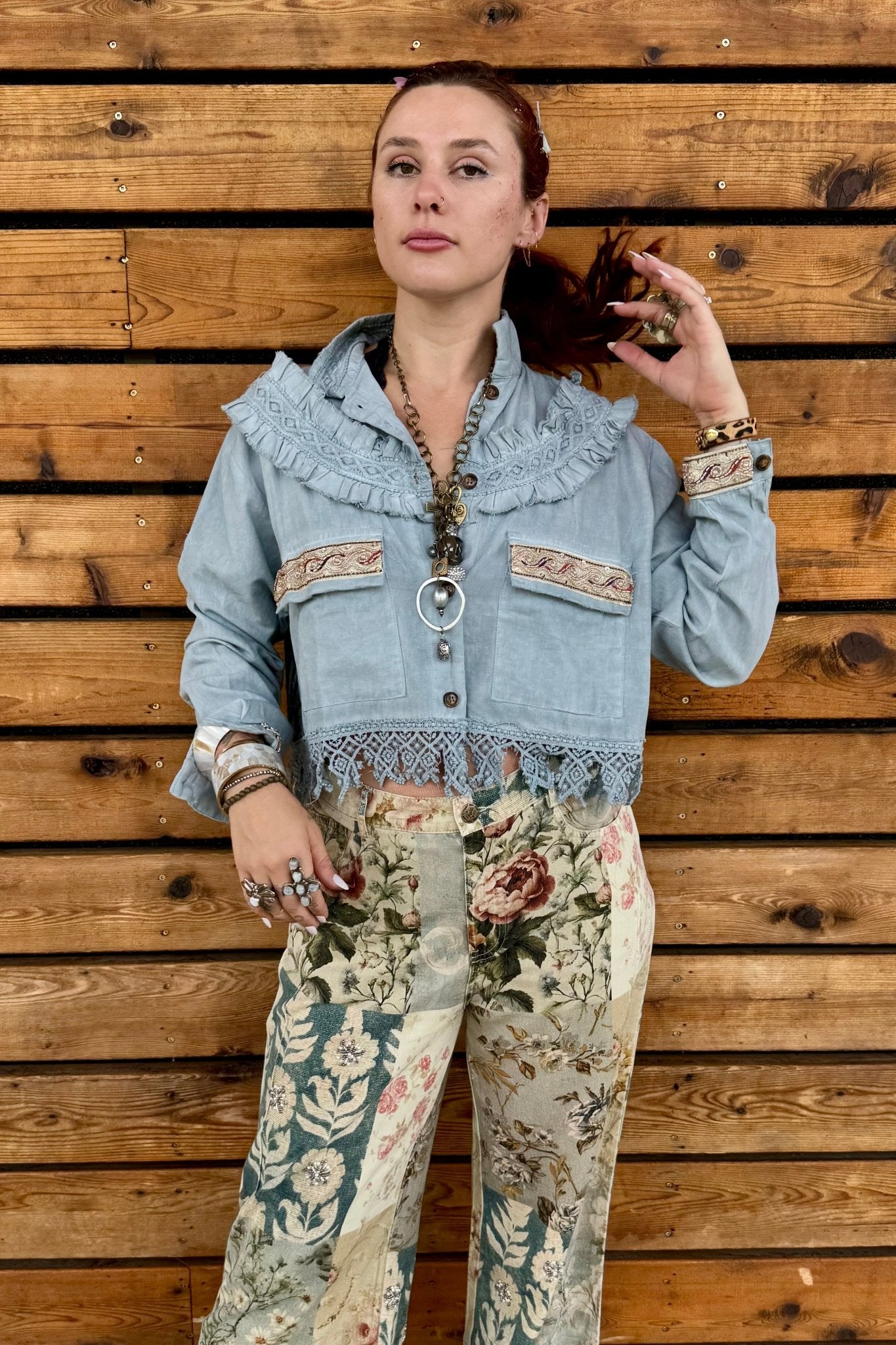 Indian Princess Jacket in Blue - ivyandlavyboutique A Rare Bird Shop