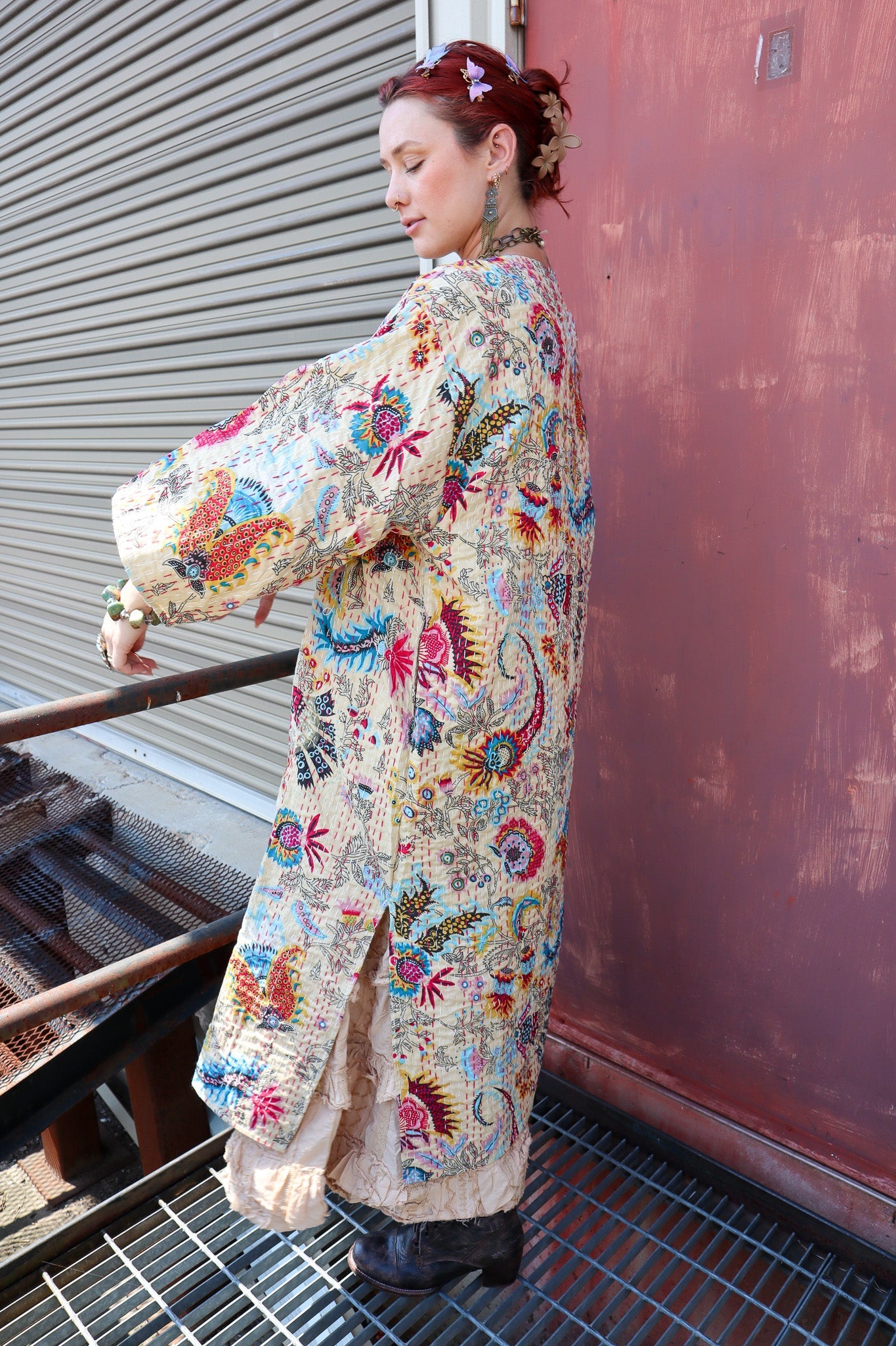 Indira Artisan Boho Kantha Jacket - ivyandlavyboutique Raj Trading & Imports (USA) Inc.